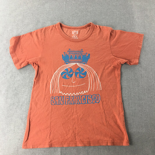 Uniqlo USA Omiyage T-Shirt Adult Size XXS Orange San Francisco Short Sleeve