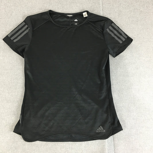 Adidas Womens T-Shirt Size XS Black Logo Short Sleeve Top