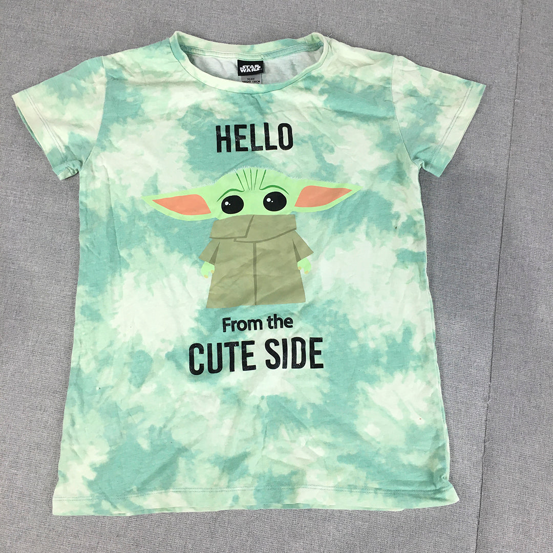 Star Wars Kids Girls T-Shirt Size 12 Green Baby Yoda Short Sleeve Top