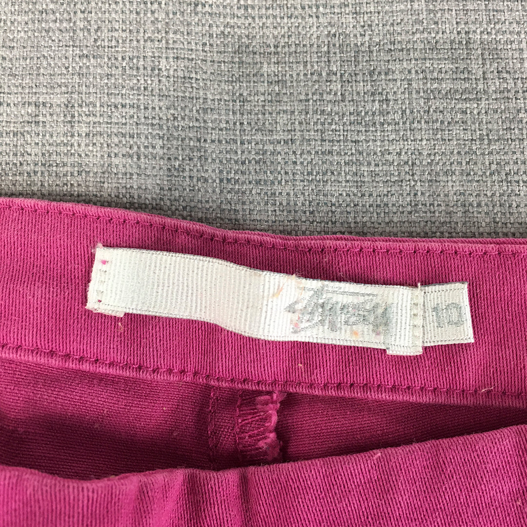 Stussy Womens Skinny Jeans Size 10 (W28 x L26) Pink Stretch Denim