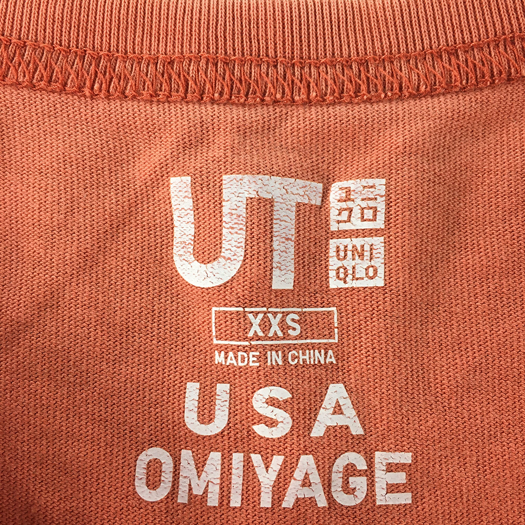 Uniqlo USA Omiyage T-Shirt Adult Size XXS Orange San Francisco Short Sleeve