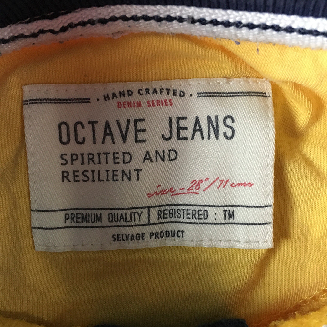 Octave Jeans Kids Boys Jacket Size 11 Years Yellow Blue Logo Zip-Up Pockets