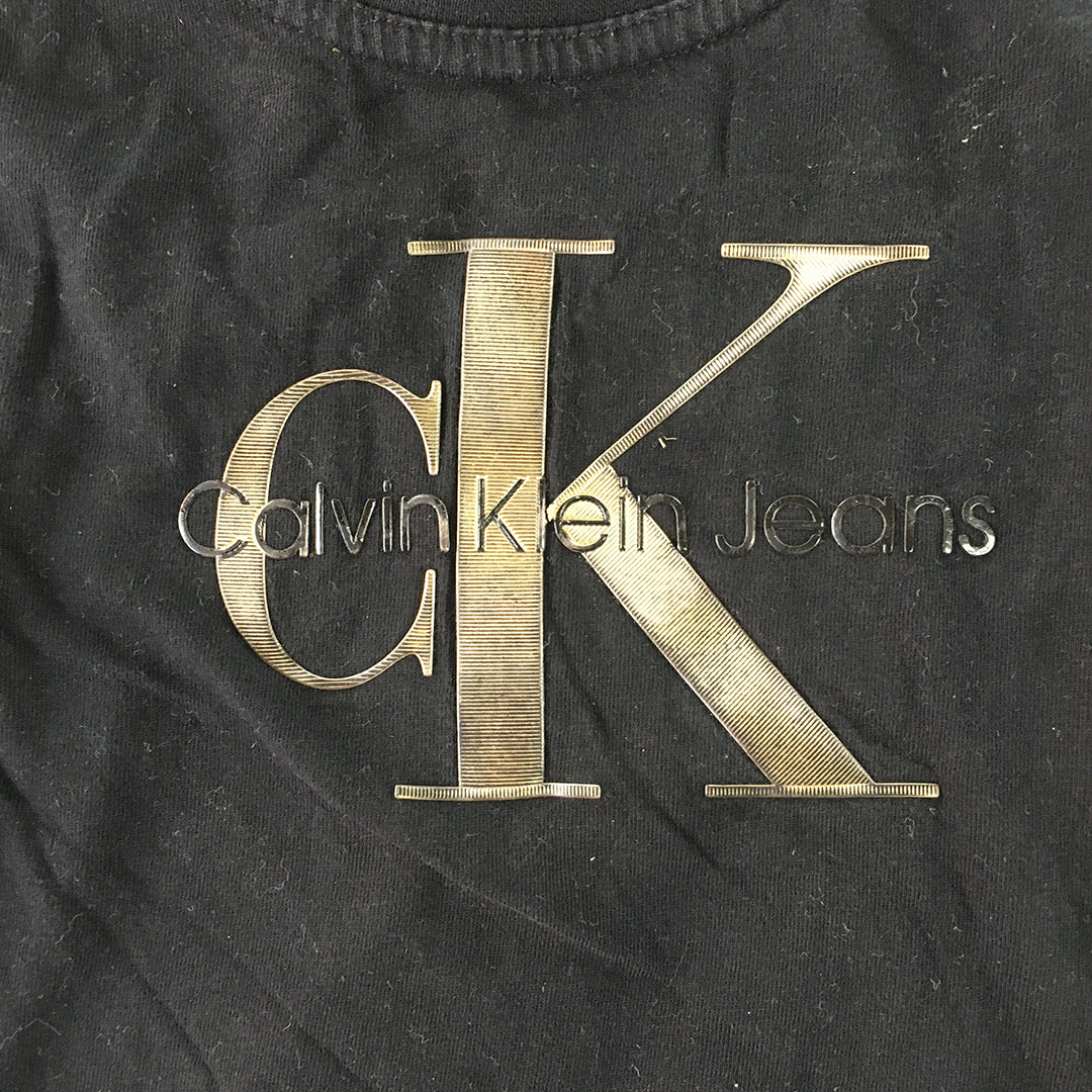 Calvin Klein Jeans Kids T-Shirt Size 2 - 3 Years Toddler Black Logo Top