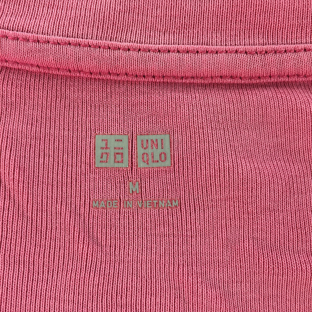 Uniqlo Womens Shirt Size M Pink Long Sleeve Pullover Top