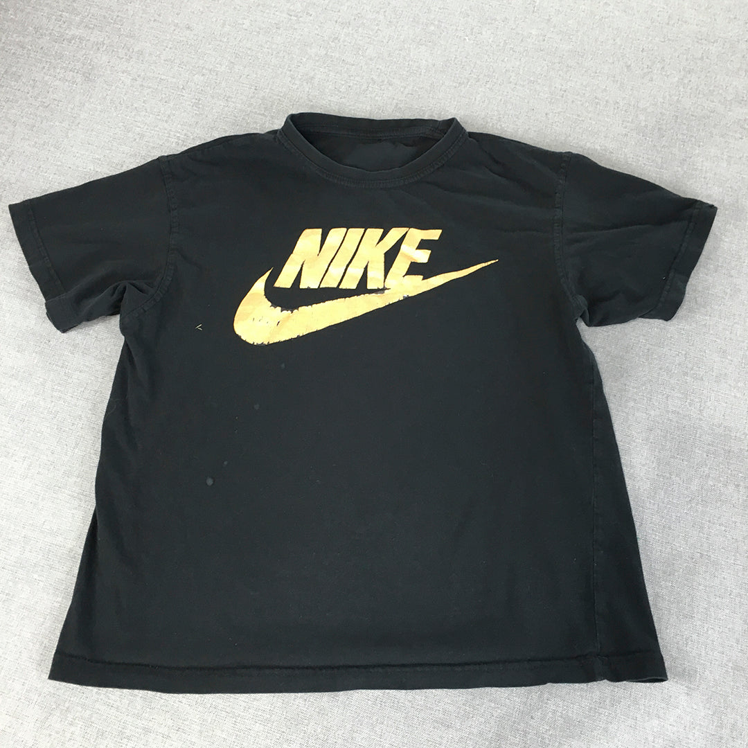 Nike Womens T-Shirt Size S Black Logo Short Sleeve Top