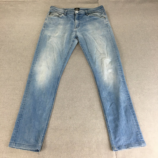 Lee Riders Mens Jeans Size 33 R2 Slim & Narrow Blue Light Wash Denim