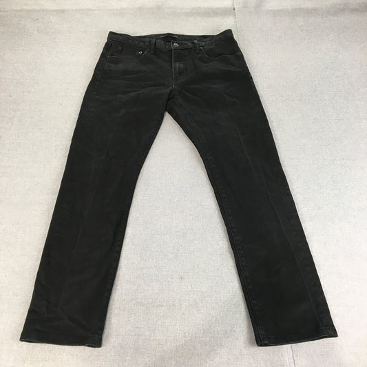 Uniqlo Mens Skinny Jeans Size 31 Black Dark Wash Denim