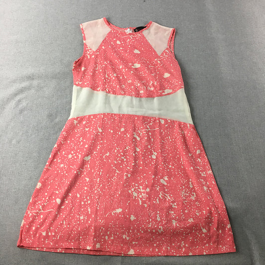 Belle Fille Womens Mini Dress Size S Pink Dot Sleeveless A-Line