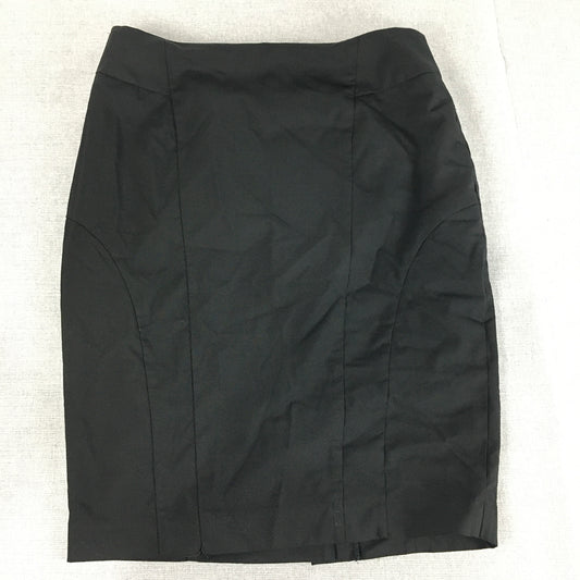 Oxford Womens Wool Pencil Skirt Size 12 Black Straight Midi