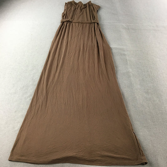 Prerogative Womens Maxi Dress Size L Brown A-Line Stretch Fabric Full Length