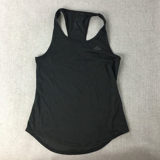 Adidas Climalite Running Womens Tank Top Size XS Black Logo Sleeveless Shirt