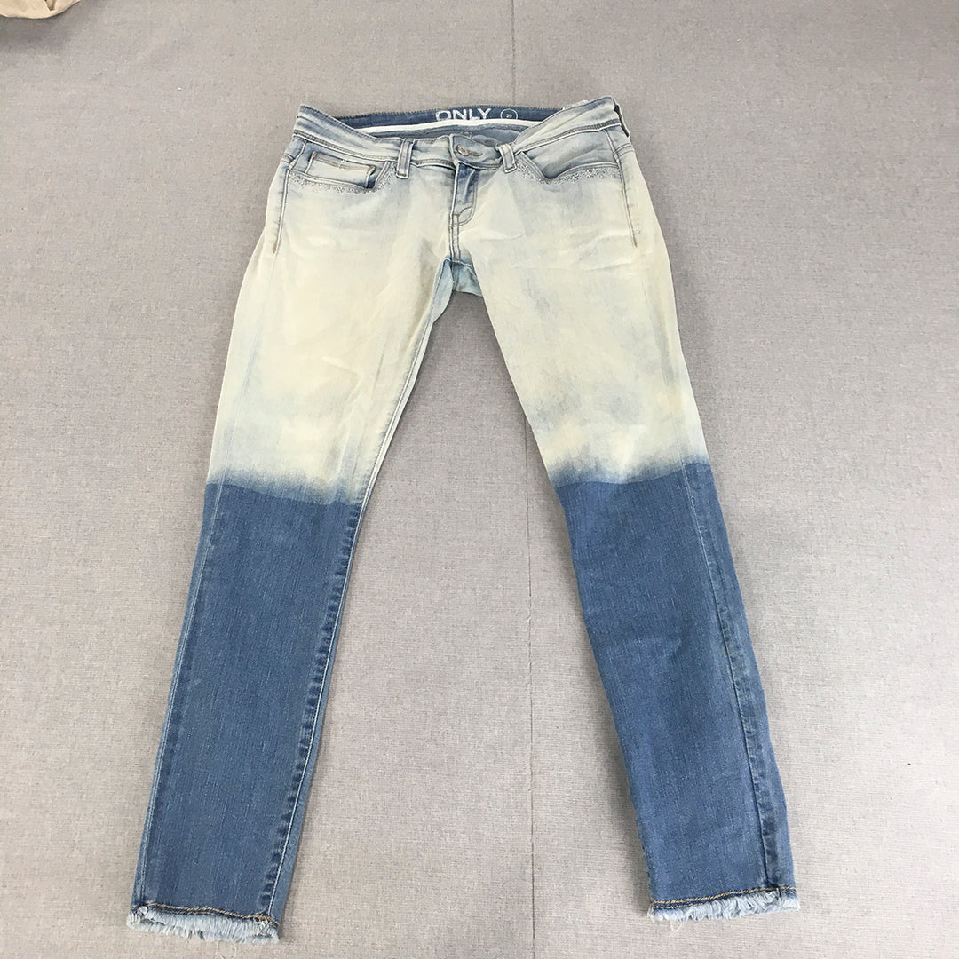 Only Womens Skinny Jeans Size 29 (W29 x L27) Blue White Light Wash Stretch