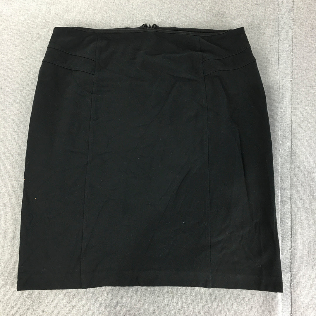 Diana Ferrari Womens Skirt Size 14 Black Pencil Straight