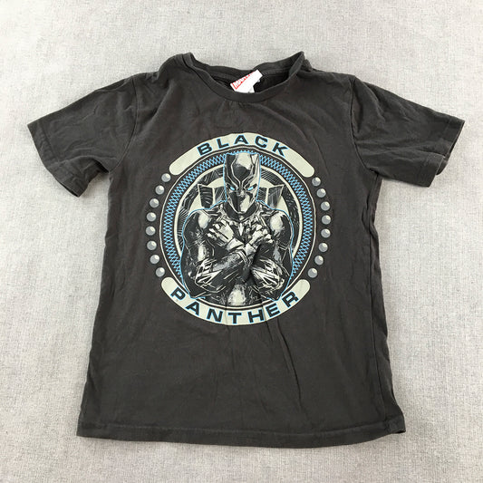 Black Panther Kids Boys T-Shirt Size 8 Grey Marvel Comics Superhero Tee