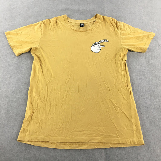 Lonely Kids Club Mens T-Shirt Size M Yellow Short Sleeve Tee