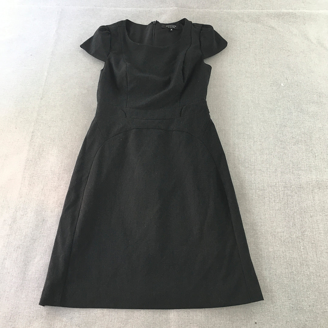 Portmans Status Womens Pencil Dress Size 8 Black Short Sleeve Mini