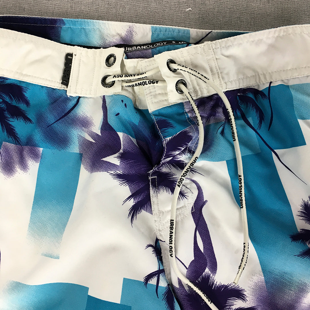 Urbanology Mens Board Shorts Size 30 Blue Purple White Surf Swim Boardies