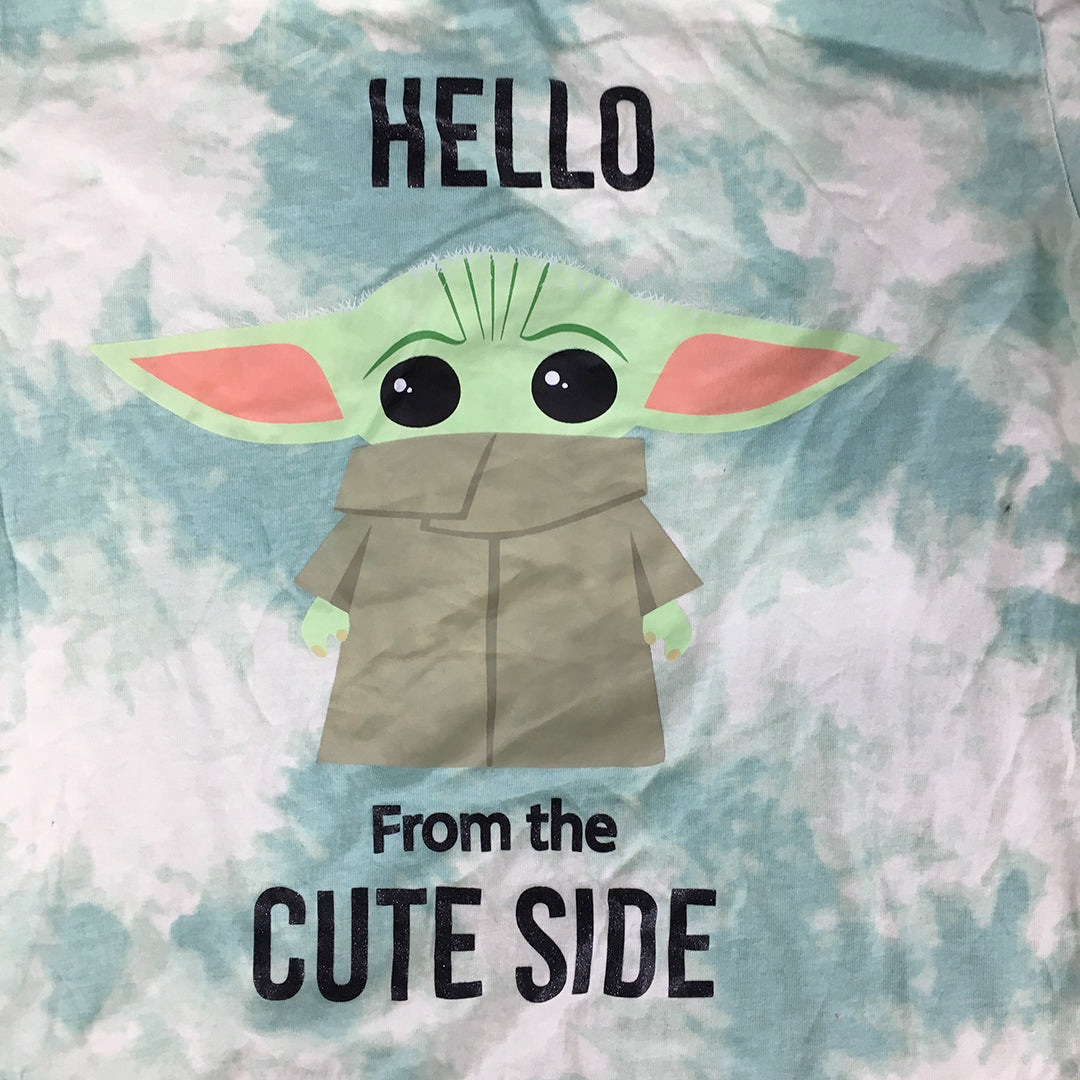 Star Wars Kids Girls T-Shirt Size 12 Green Baby Yoda Short Sleeve Top