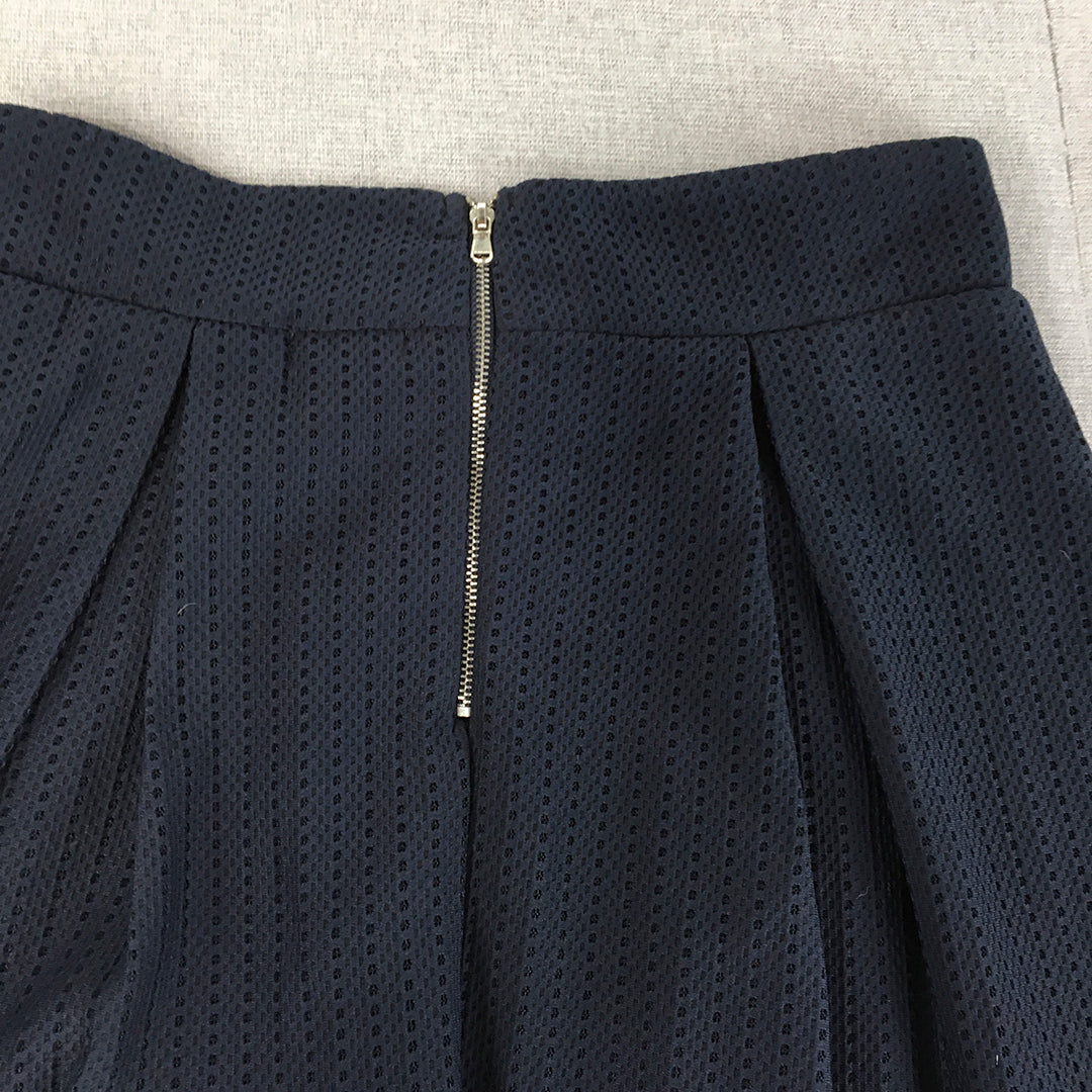 Chic A Booti Womens Mini Skirt Size 10 Navy Blue Pleated