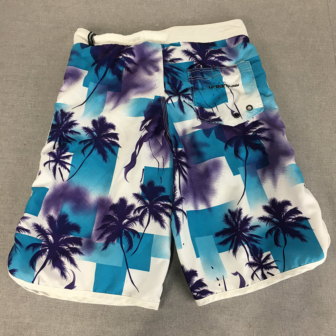 Urbanology Mens Board Shorts Size 30 Blue Purple White Surf Swim Boardies