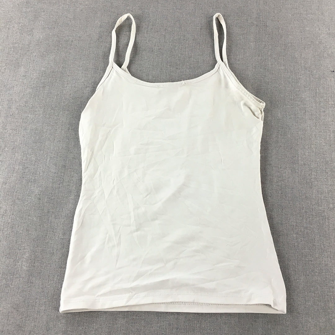 Zara Womens Cami Top Size S White Sleeveless Shirt Blouse