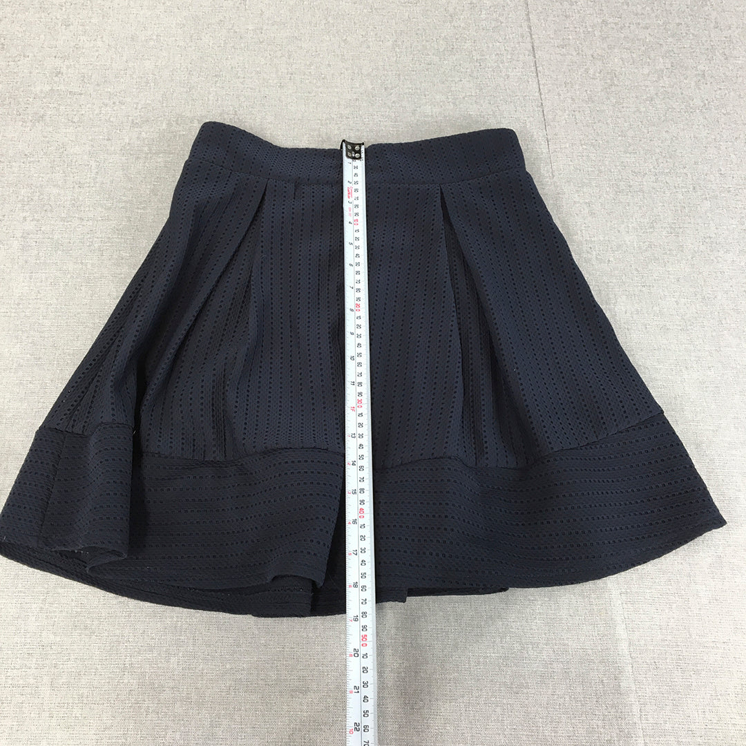 Chic A Booti Womens Mini Skirt Size 10 Navy Blue Pleated