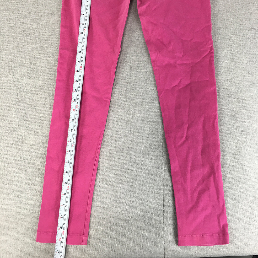 Stussy Womens Skinny Jeans Size 10 (W28 x L26) Pink Stretch Denim