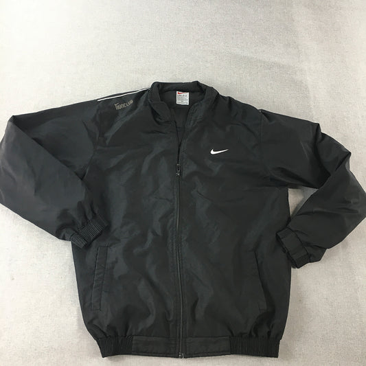 Nike Womens Jacket Size 2XL Black Logo Zip-Up Windbreaker Coat