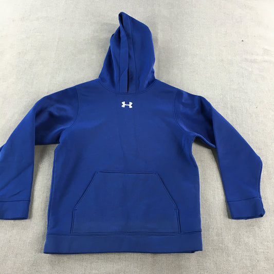 Under Armour Kids Boys Hoodie Sweater Youth Size XS Blue Logo Jumper