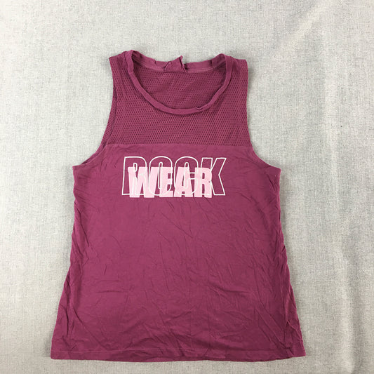 Rockwear Womens Tank Top Size 8 Purple Logo Sleeveless Shirt