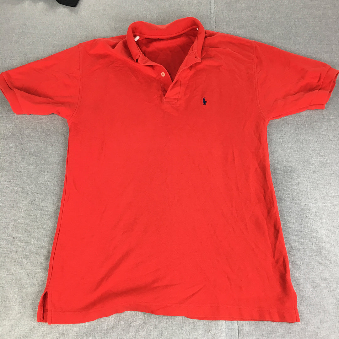 Polo Ralph Lauren Mens Shirt Size S Red Pony Logo Collared Rugby