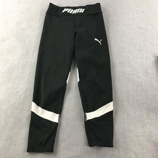 Puma Kids Girls Leggings Size 11 - 12 Years Black Activewear Pants