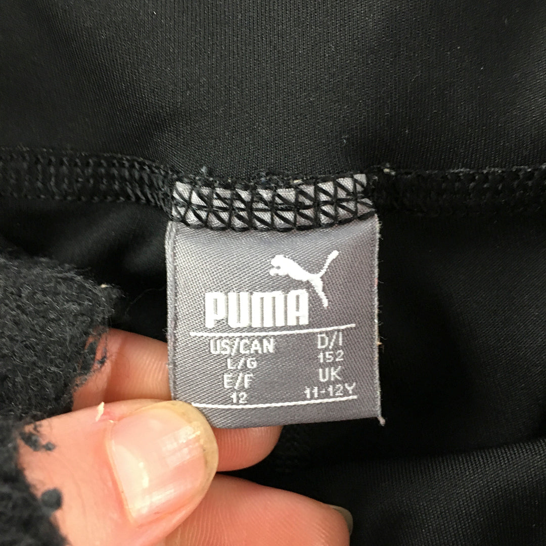 Puma Kids Girls Leggings Size 11 - 12 Years Black Activewear Pants