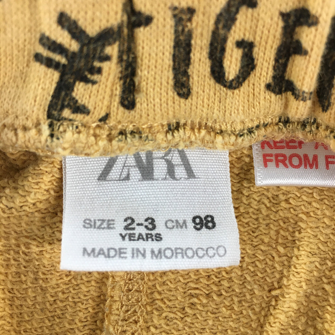 Zara Kids Jogger Pants Size 2 - 3 Years Yellow Tiger Animal Pockets Tracksuit