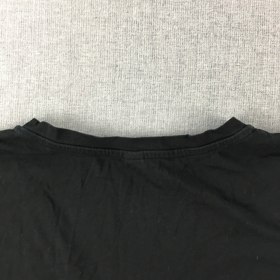 Uniqlo Womens T-Shirt Size M Black V-Neck Short Sleeve Top