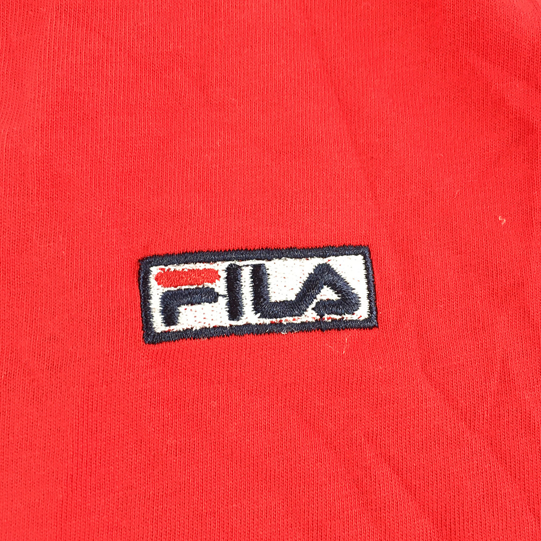 FILA Womens T-Shirt Size XL Red Embroidered Logo Short Sleeve Crew Neck