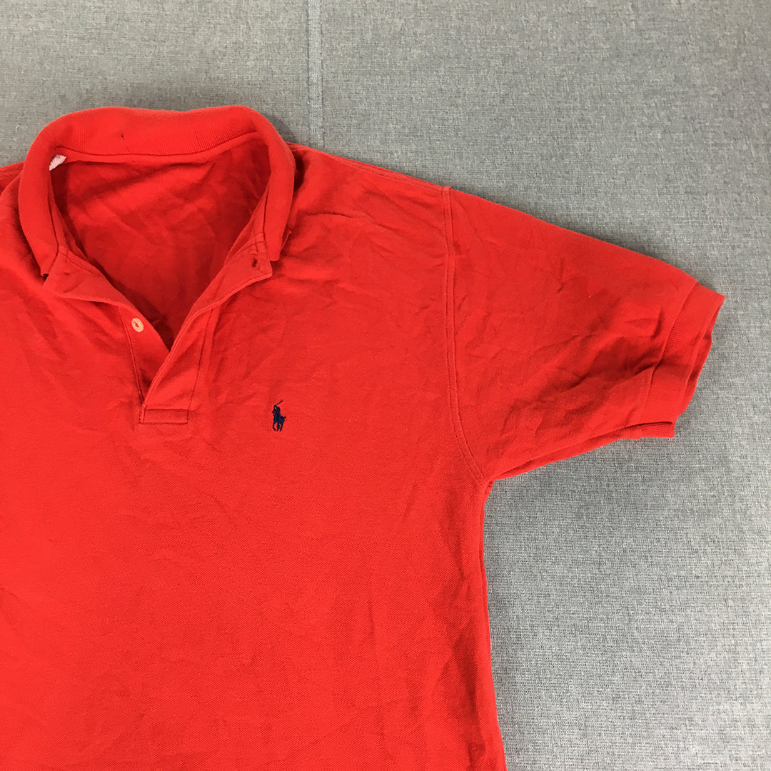 Polo Ralph Lauren Mens Shirt Size S Red Pony Logo Collared Rugby