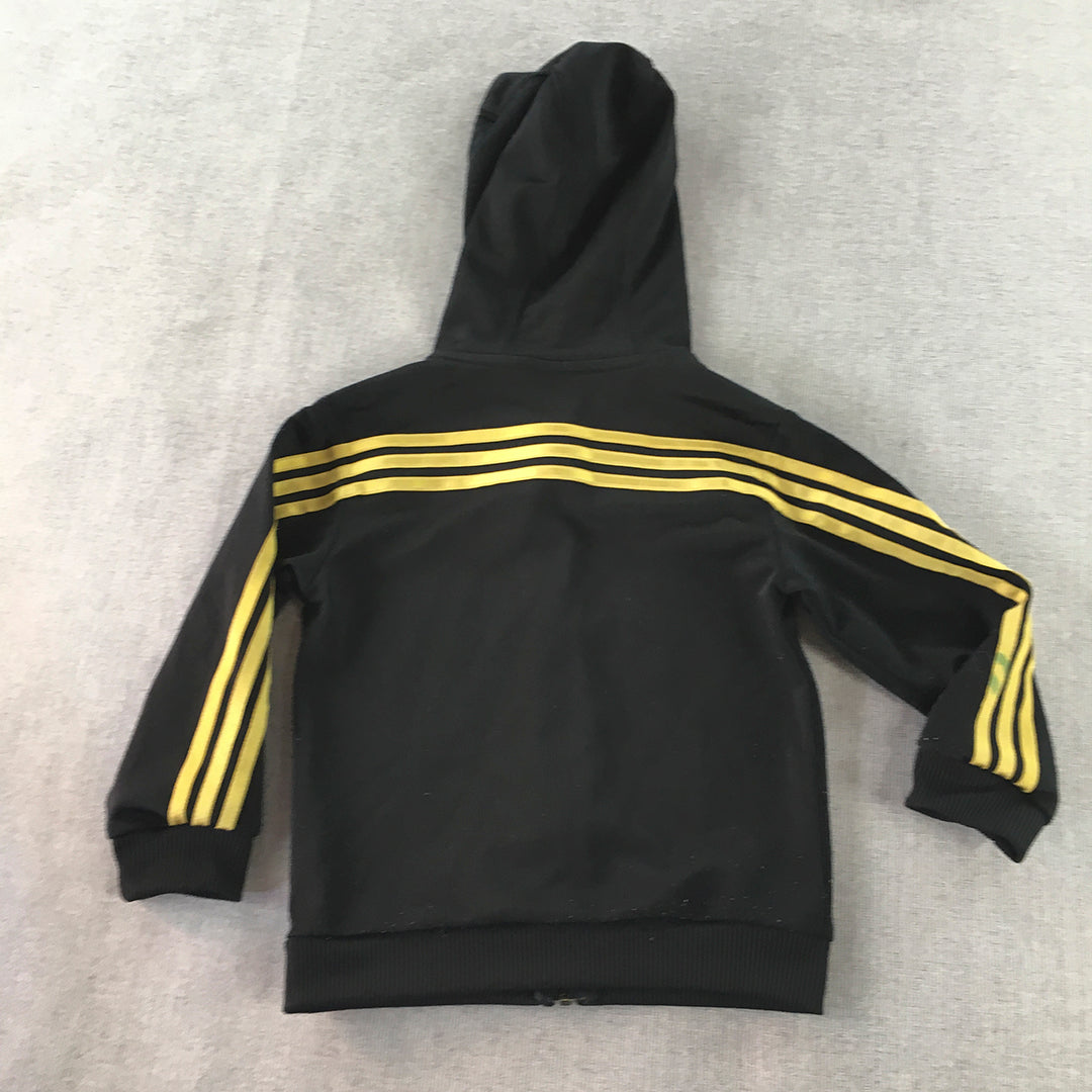 Adidas Kids Boys Jacket Size 2 Toddler Black Logo Zip-Up Hoodie