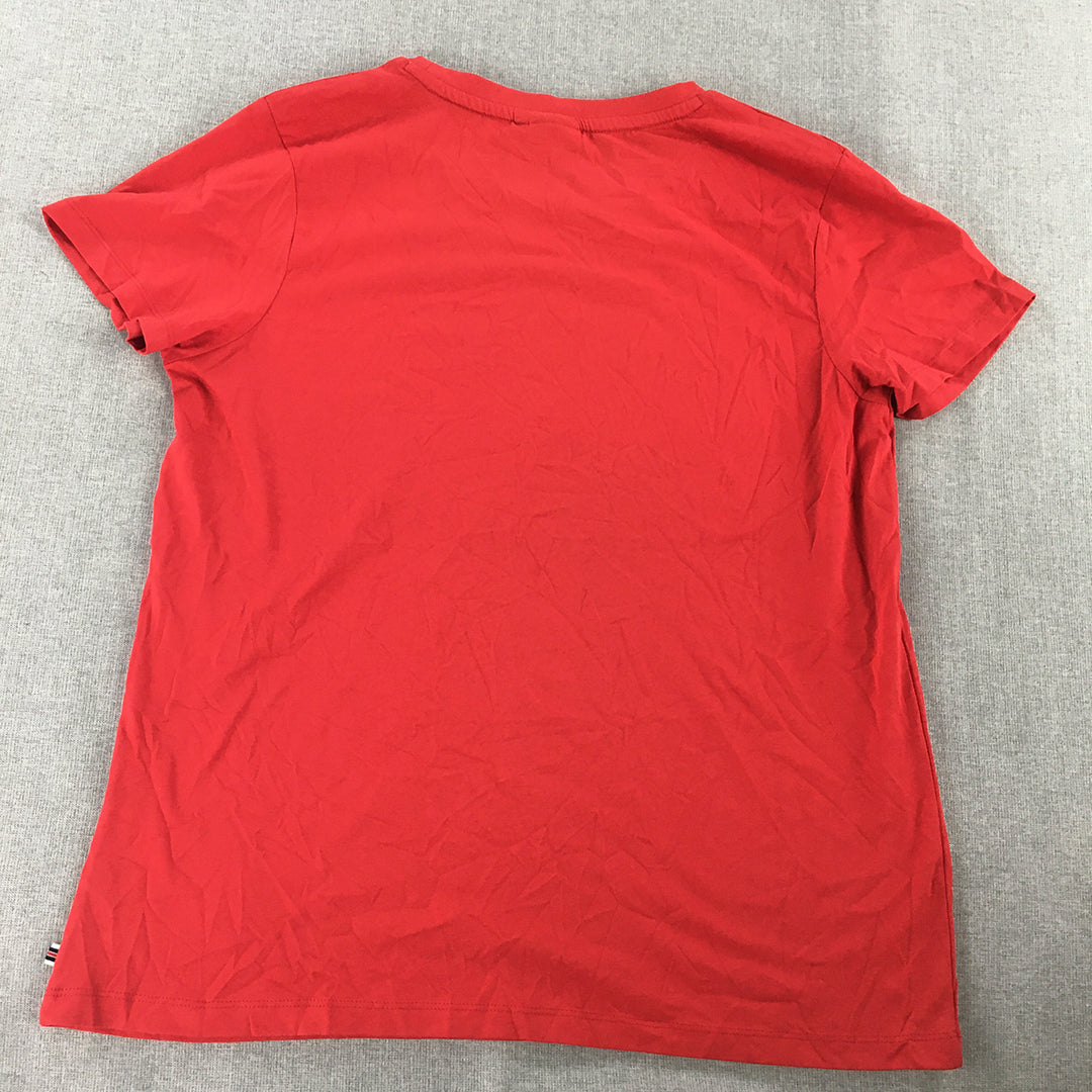 FILA Womens T-Shirt Size XL Red Embroidered Logo Short Sleeve Crew Neck