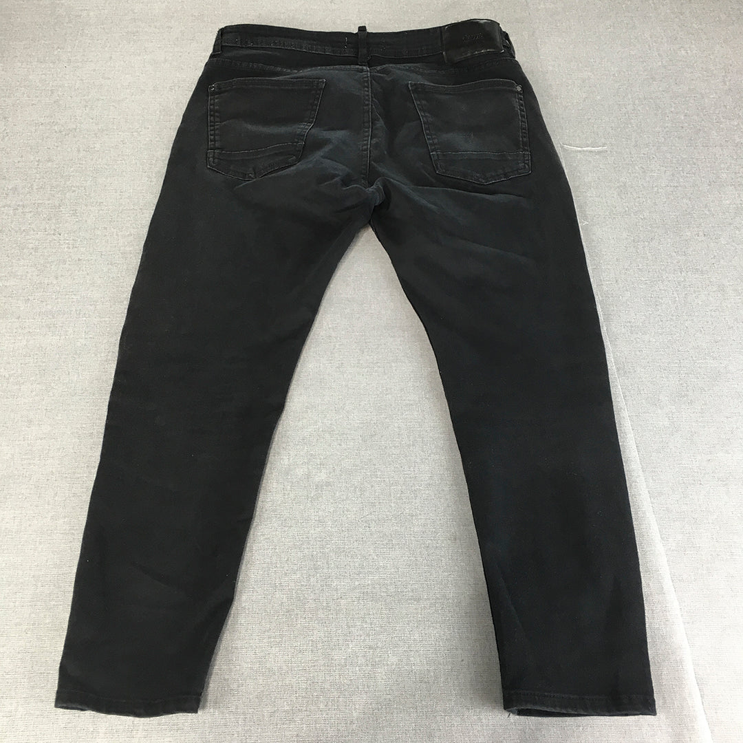 Zara Womens Skinny Jeans Size 36 Black Dark Wash Stretch Denim