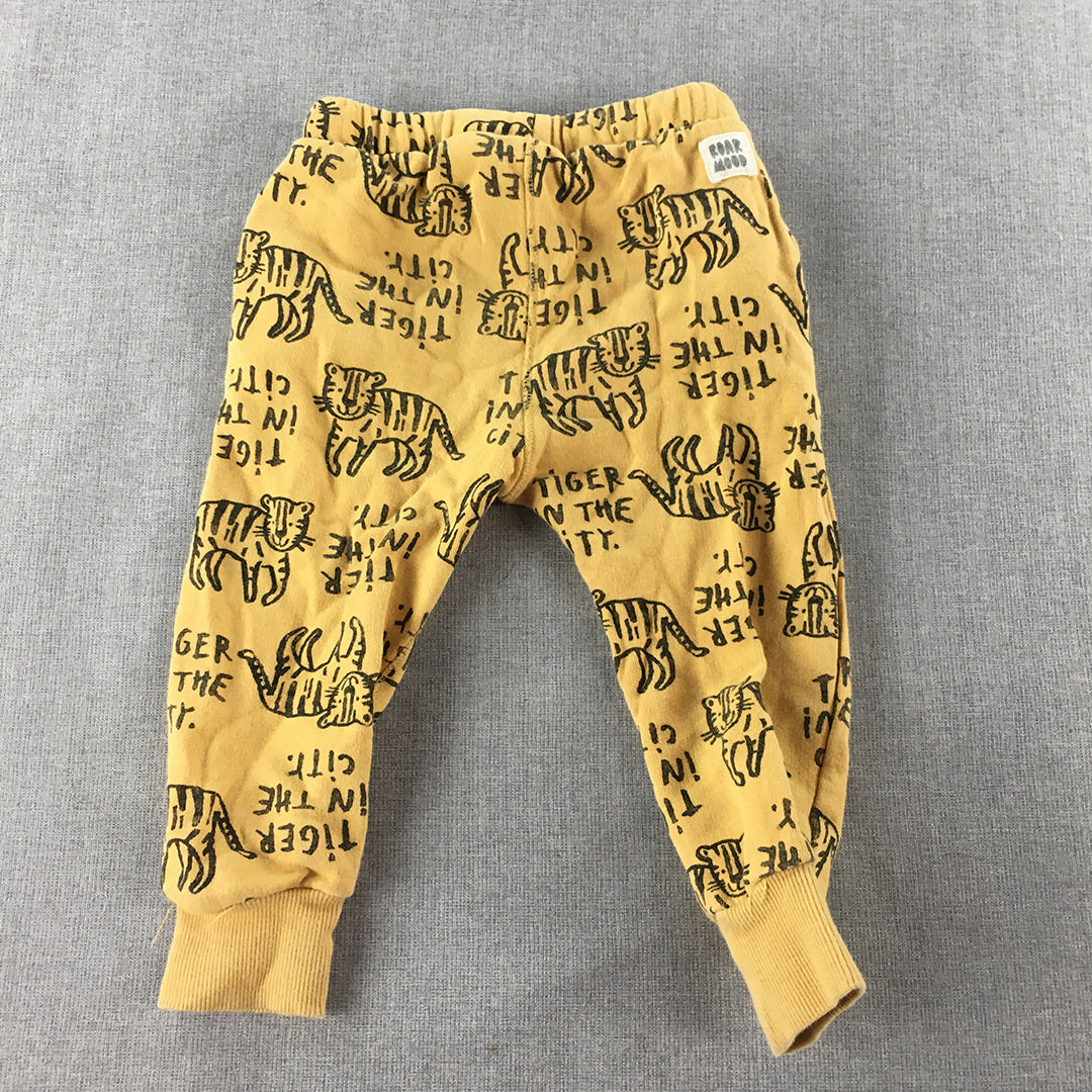 Zara Kids Jogger Pants Size 2 - 3 Years Yellow Tiger Animal Pockets Tracksuit