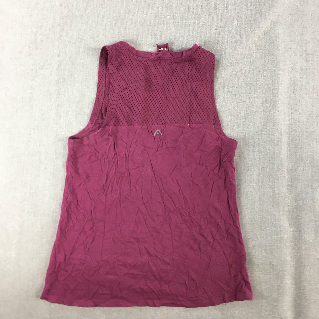 Rockwear Womens Tank Top Size 8 Purple Logo Sleeveless Shirt