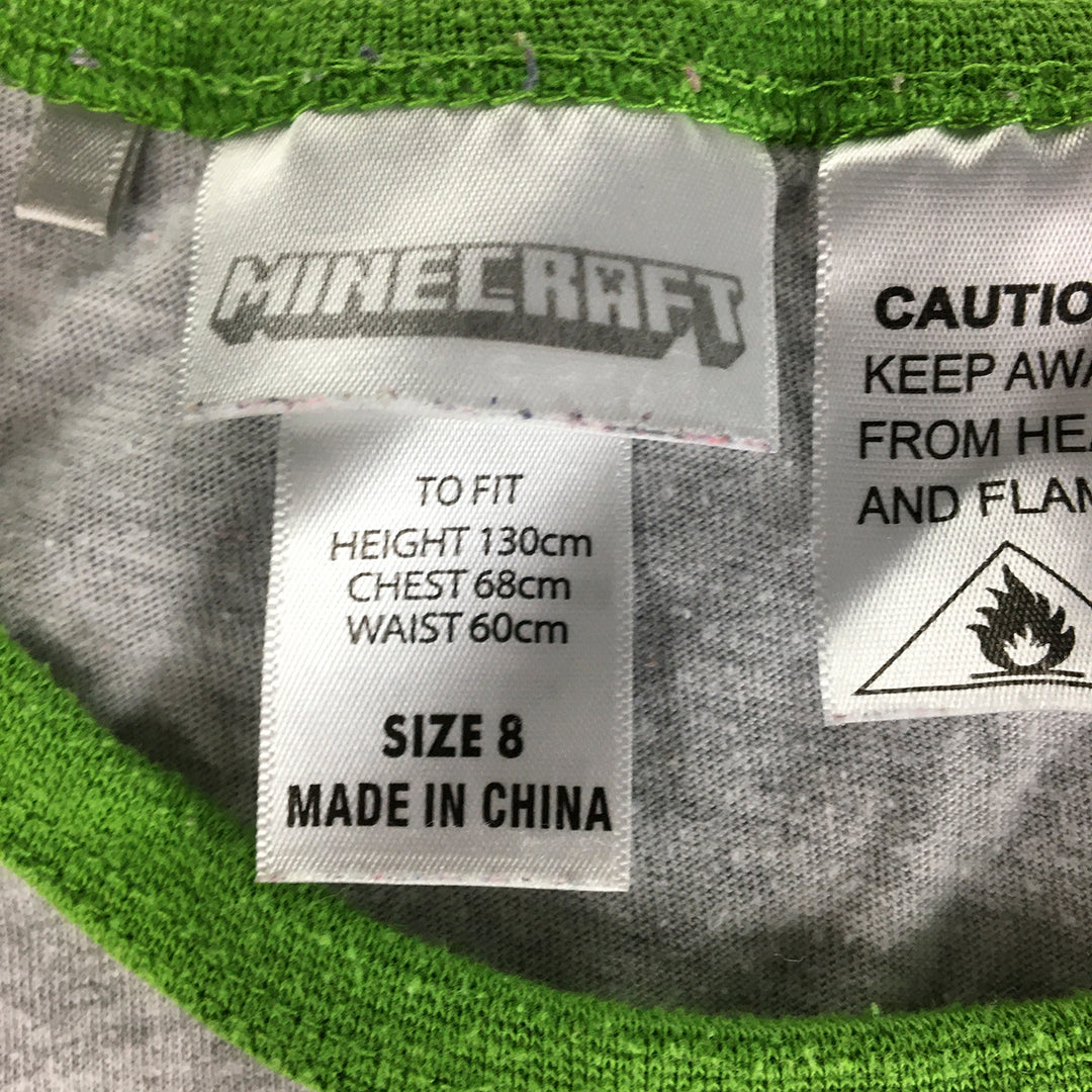 Minecraft Kids Boys Tank Top Size 8 Grey Green Sleeveless Creeper Shirt