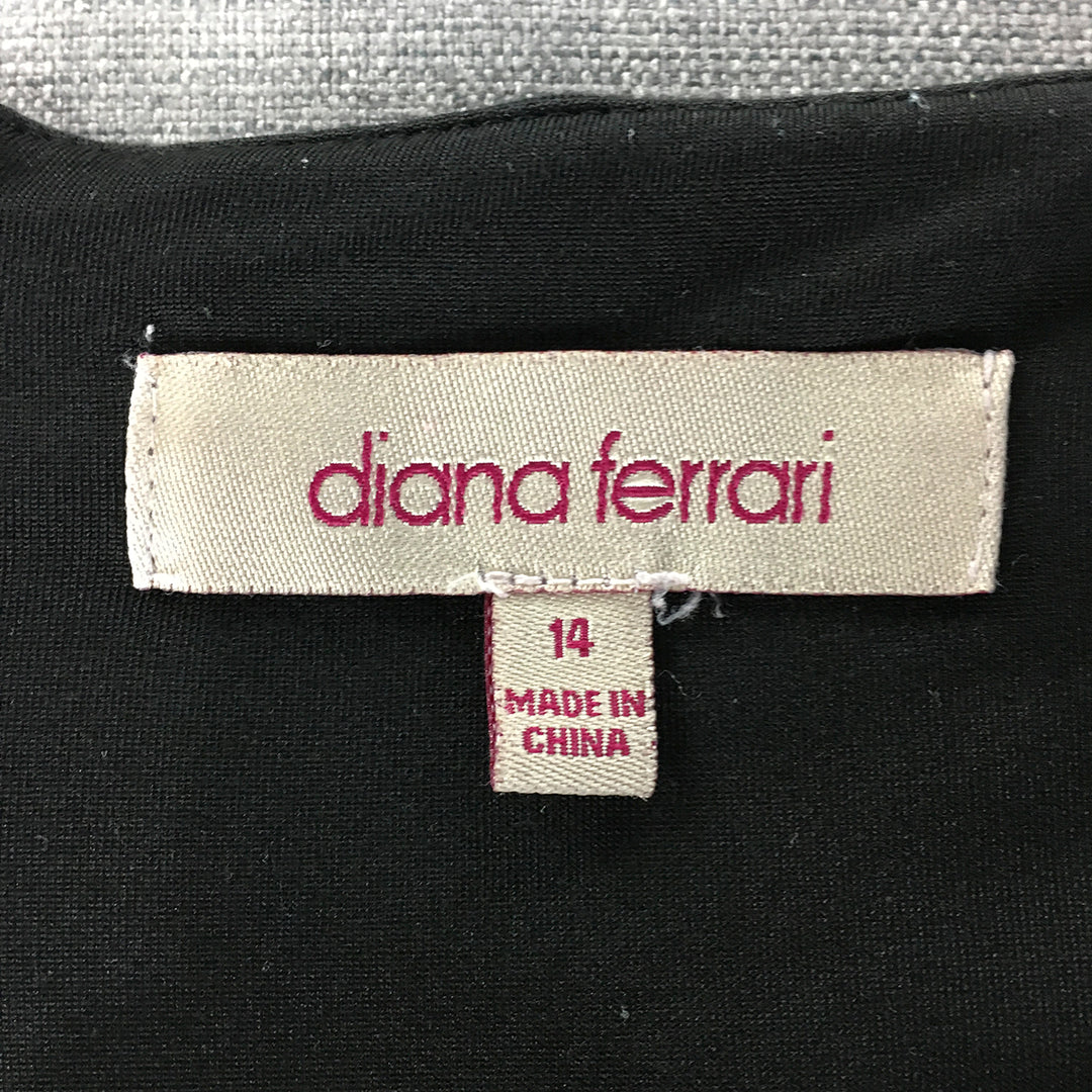 Diana Ferrari Womens Skirt Size 14 Black Pencil Straight