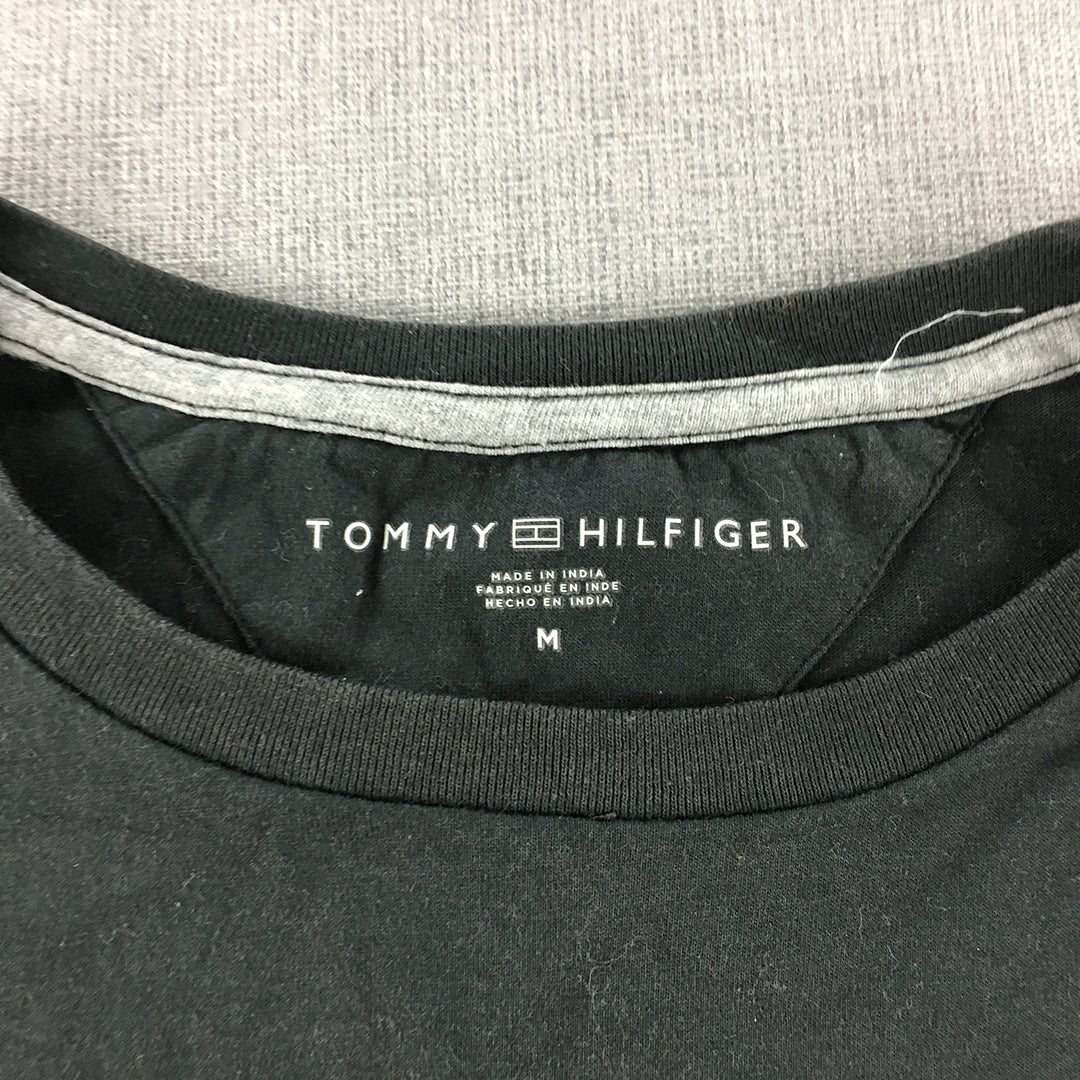 Tommy Hilfiger Mens T-Shirt Size M Black Logo Short Sleeve Crew Neck Tee