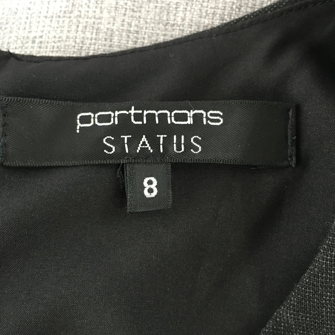 Portmans Status Womens Pencil Dress Size 8 Black Short Sleeve Mini