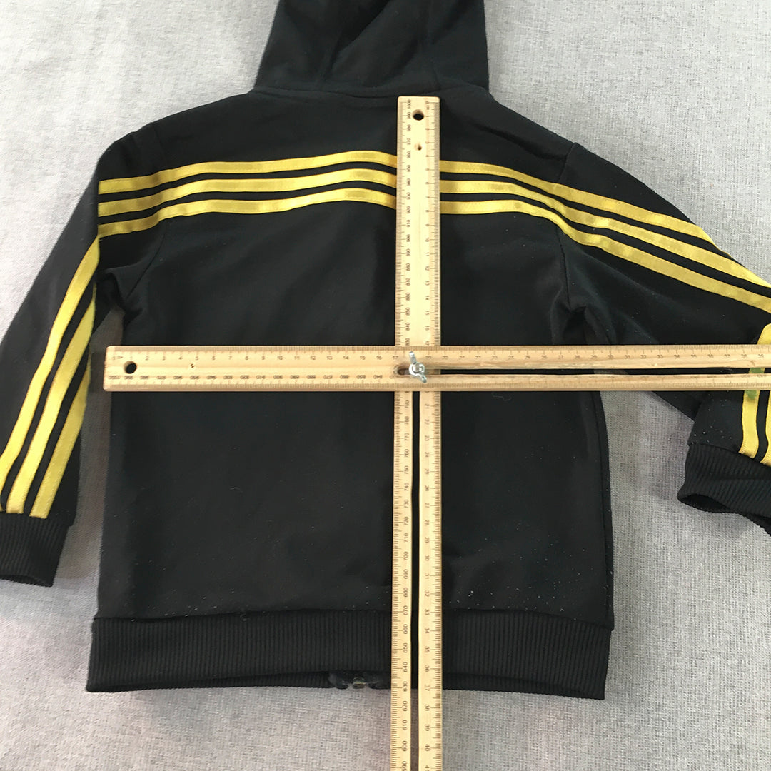 Adidas Kids Boys Jacket Size 2 Toddler Black Logo Zip-Up Hoodie