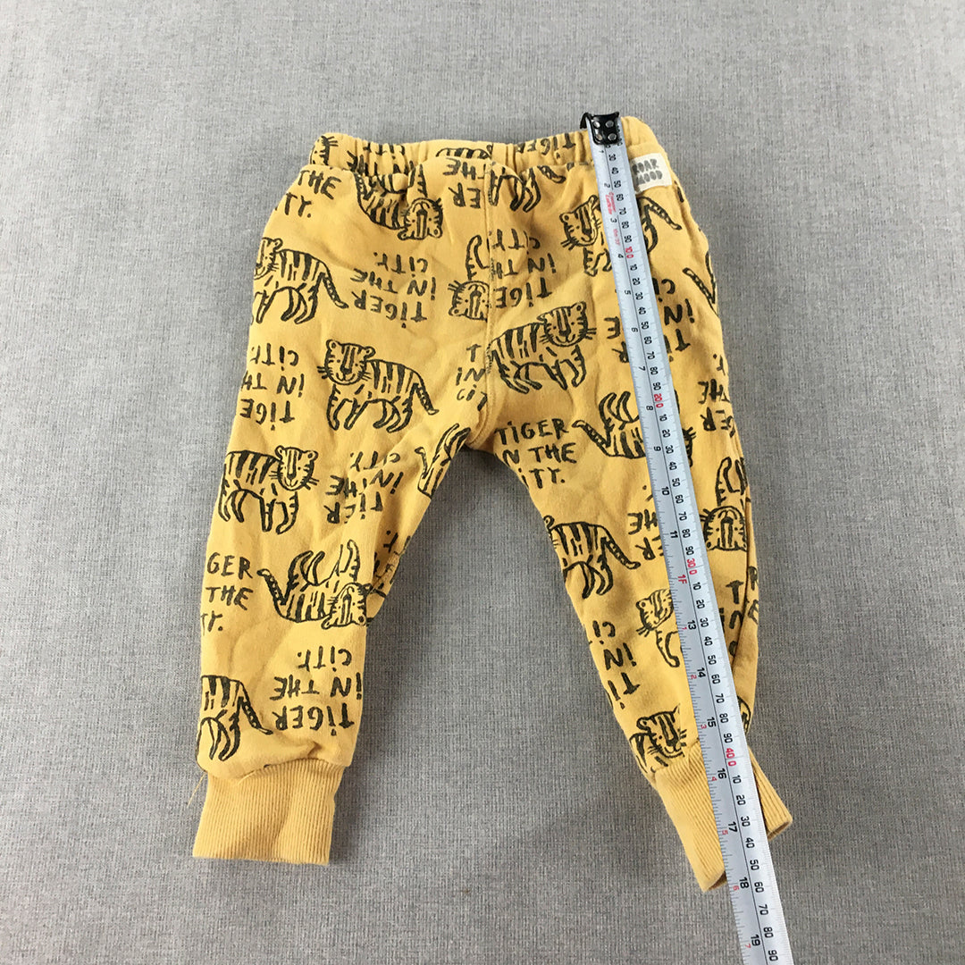 Zara Kids Jogger Pants Size 2 - 3 Years Yellow Tiger Animal Pockets Tracksuit