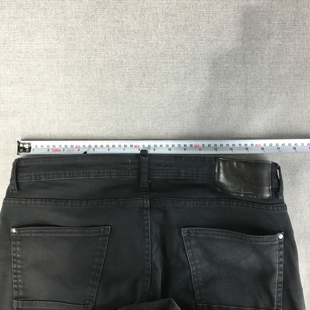 Zara Womens Skinny Jeans Size 36 Black Dark Wash Stretch Denim