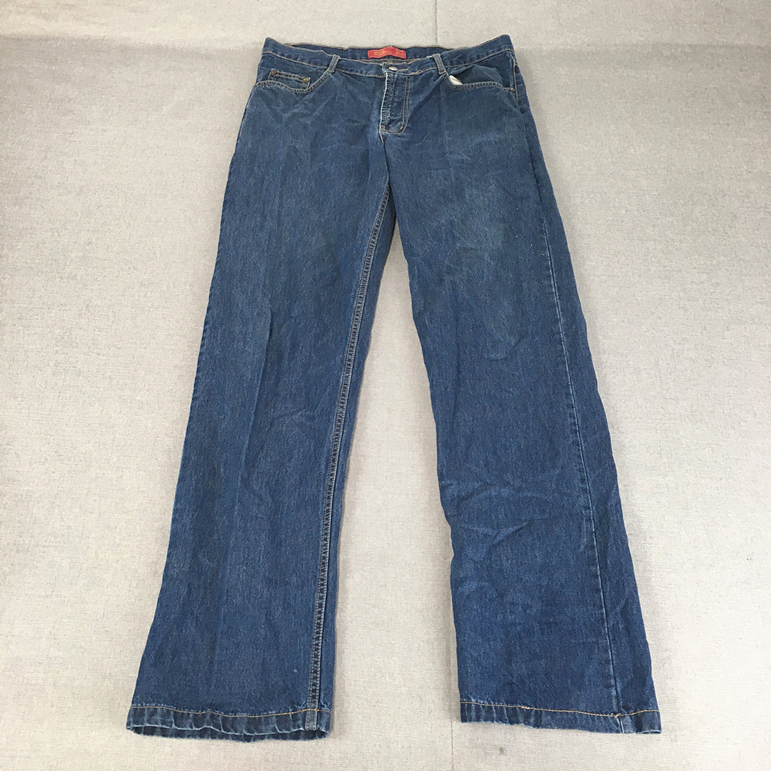 Vintage Outlaw Mens Jeans Size 34 (W34 x L32) Blue Straight Leg Denim